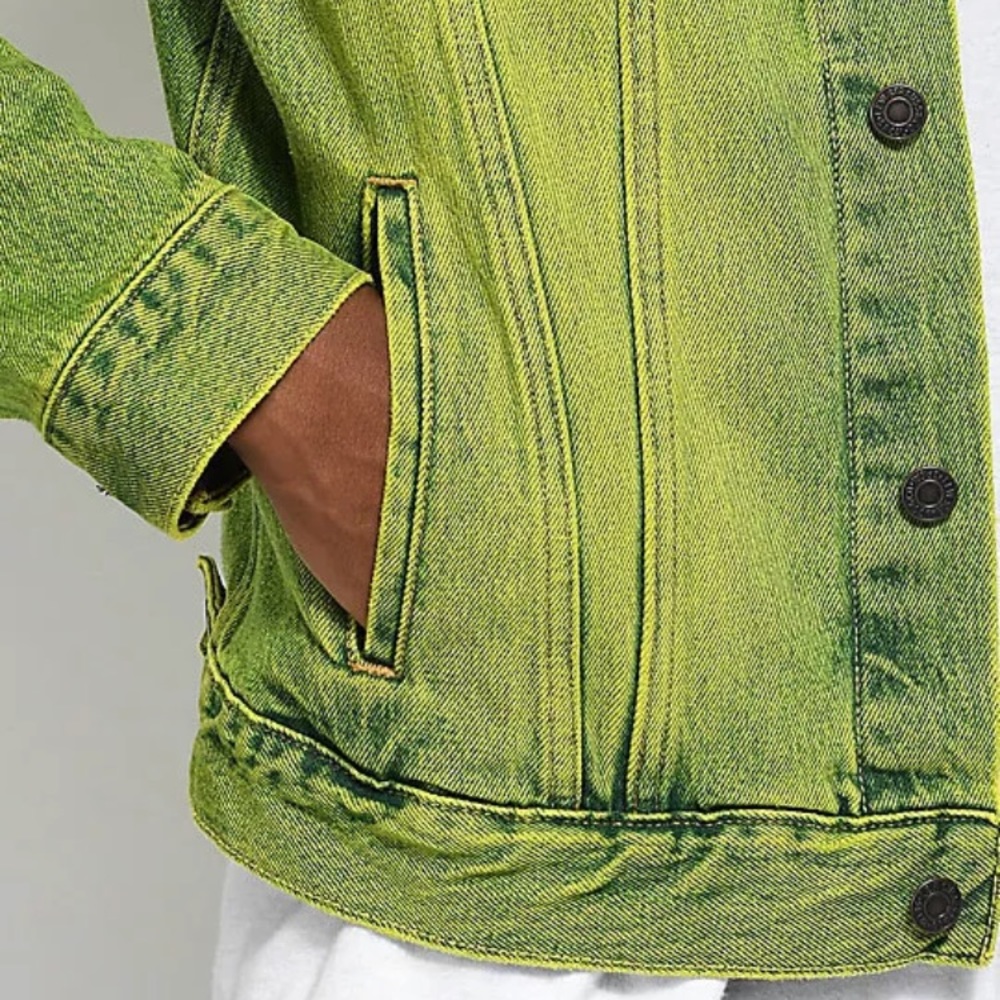Levi's Overdyed Neon Yellow Denim Trucker Jacket - Picture 4 of 4